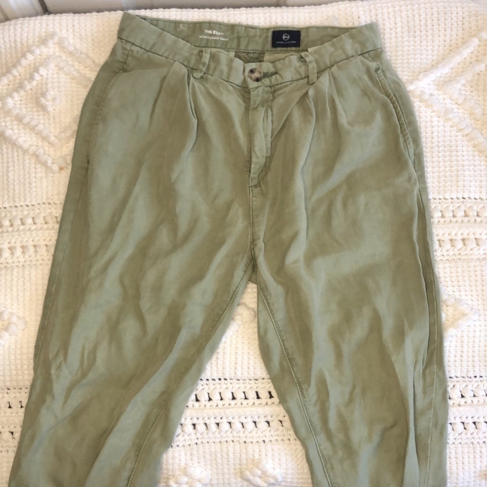 AG Adriano Goldschmied The Evan Relaxed Pleated Pants Olive 25 R - Picture 3 of 11